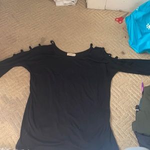 Cut out shoulder Black top